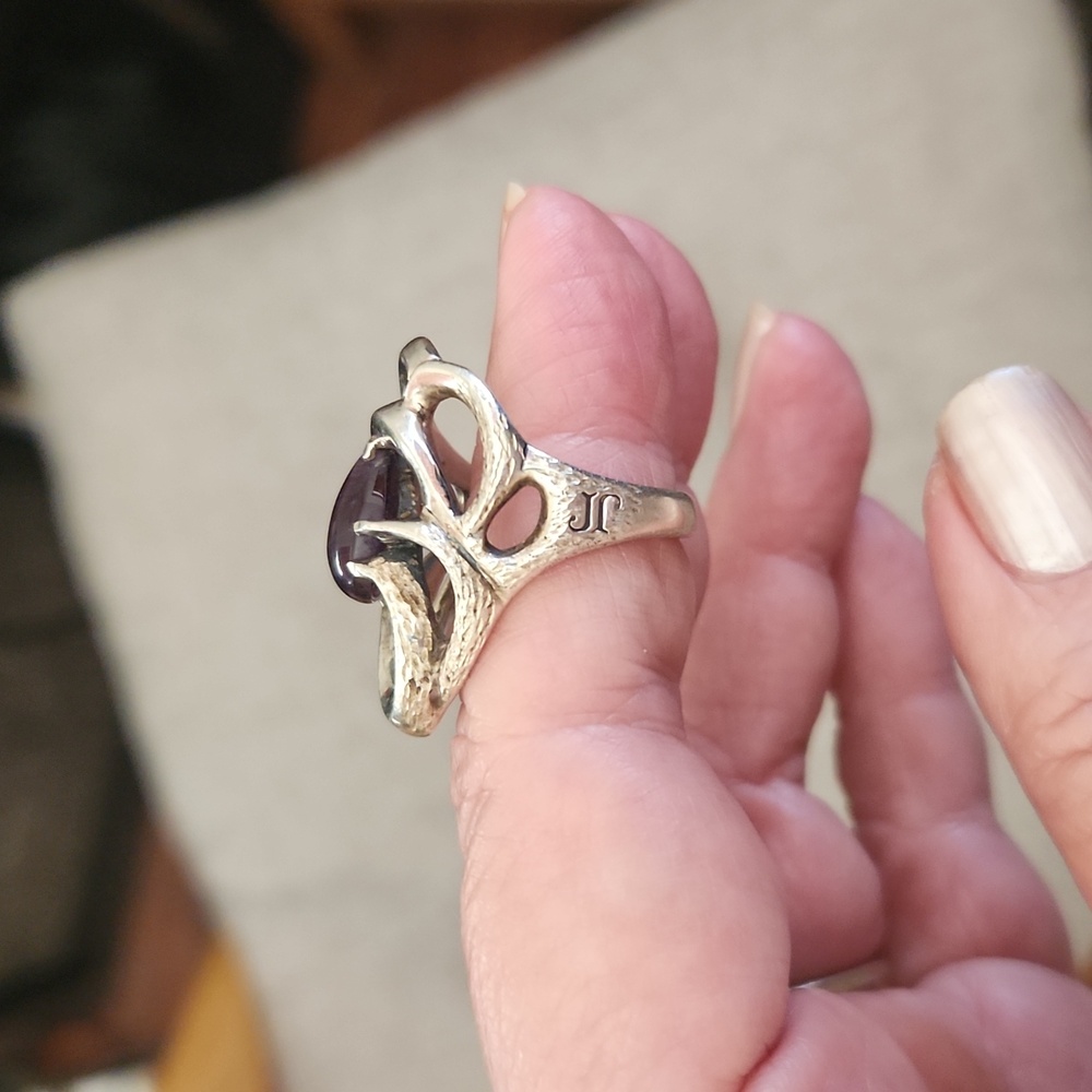 OOAK Amethyst Artisan ring/sterling silver FIRM PRICE - Picture 3 of 10